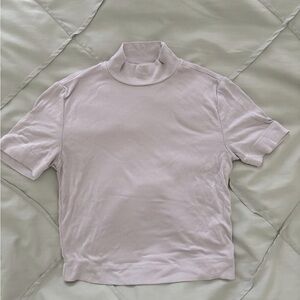 Aritzia XS Babaton Cropped Turtleneck Tee in Lavender